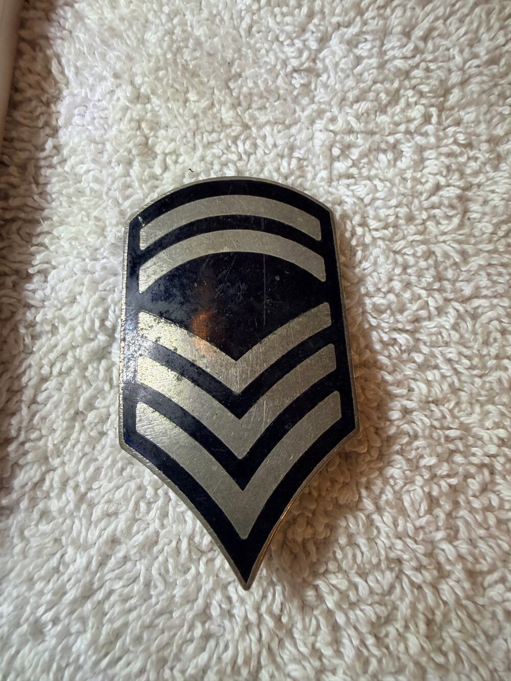 Vintage Oversized USAF Technical Sergeant E-6 Metal Rank Insignia Screw Back 5.5